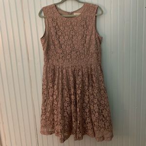 Garnet Hill Floral Gray Lace Dress Size 12